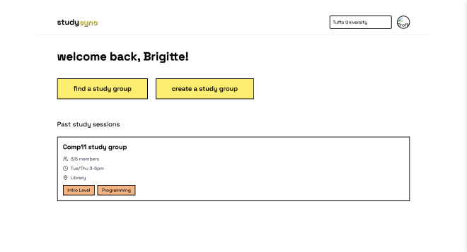 StudySync Homepage Screenshot